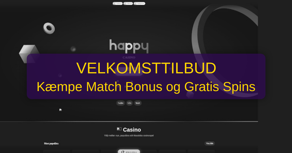 Happy Casino Danmark - Licenseret casino med MitID